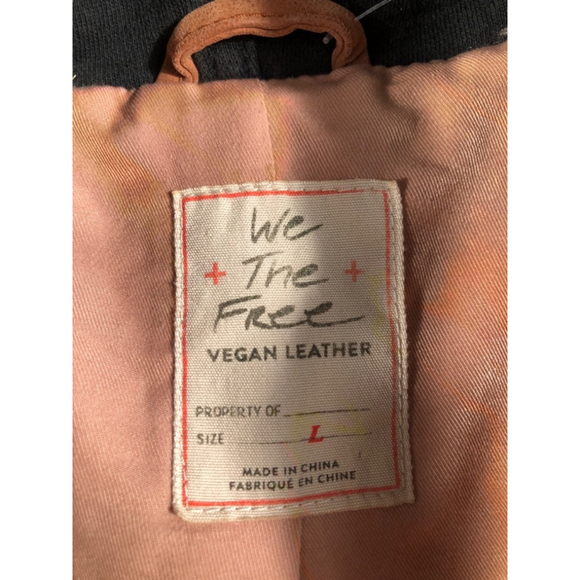 Free People Lg Harriet Hooded Vegan Leather Moto Jacket Chocolat - Picture 4 of 4